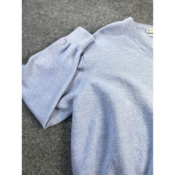 Peter Millar Sweater Womens XL Blue Merino Wool V-Neck Pinehurst Resort Golf - Picture 6 of 15